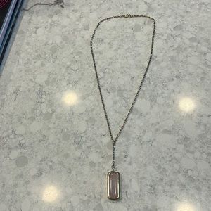 Faux pink stone and gold necklace